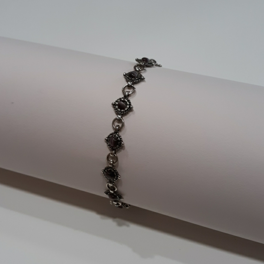 Sterling Silver + Amethyst Bracelet